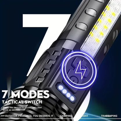 High Power White Laser LED Flashlight – USB Rechargeable Tactical Torch