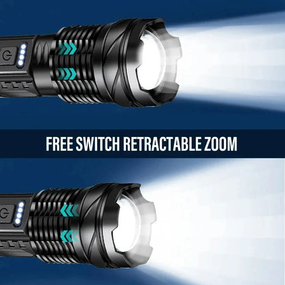 High Power White Laser LED Flashlight – USB Rechargeable Tactical Torch